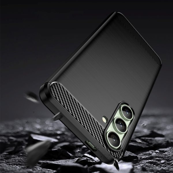 Silikona maciņš Samsung Galaxy S24 FE Carbon korpusam - melns