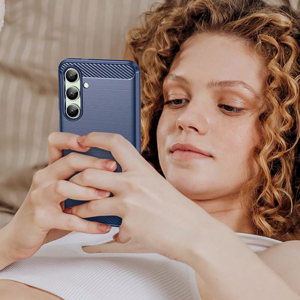 Silikona maciņš Samsung Galaxy S24 FE Carbon korpusam - zils