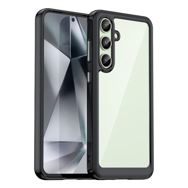 Silikona maciņš ar gēla rāmi Samsung Galaxy S24 FE Outer Space vāciņam - melns