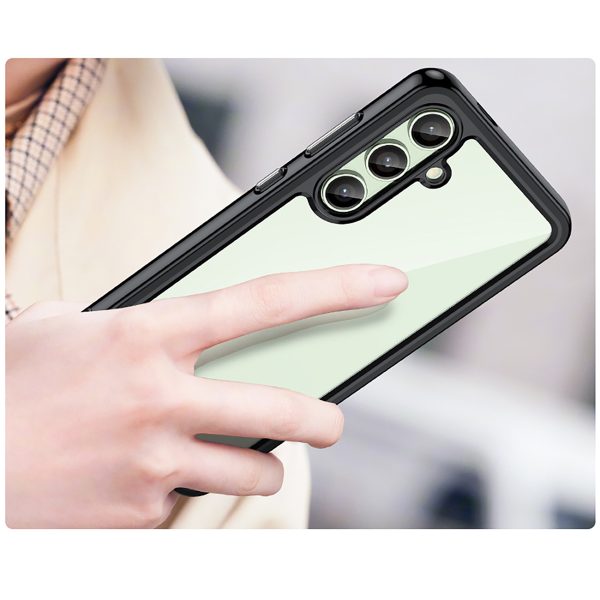 Silikona maciņš ar gēla rāmi Samsung Galaxy S24 FE Outer Space vāciņam - melns