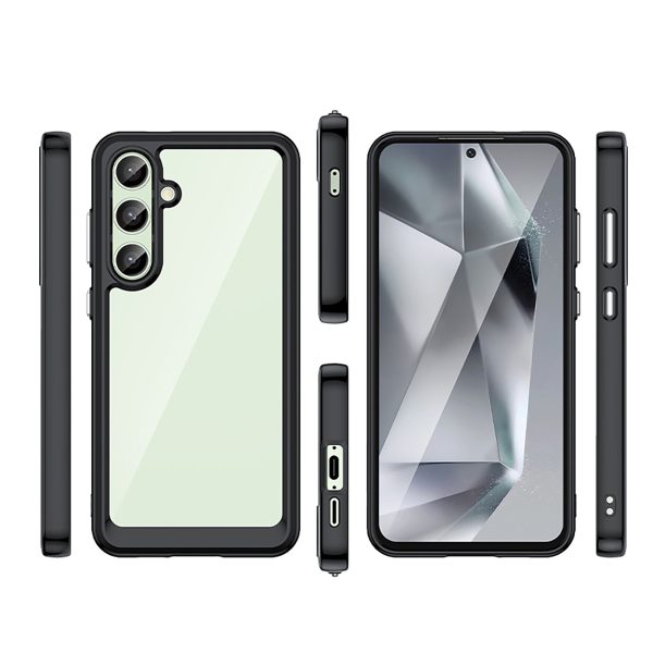 Silikona maciņš ar gēla rāmi Samsung Galaxy S24 FE Outer Space vāciņam - melns