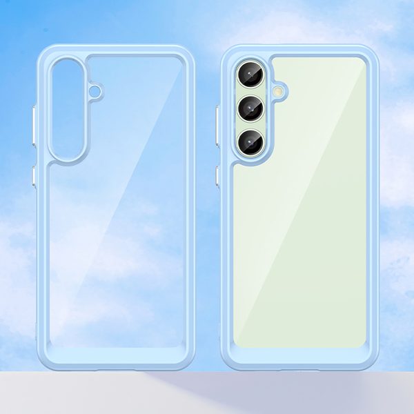 Silikona maciņš ar gēla rāmi Samsung Galaxy S24 FE Outer Space vāciņam - zils