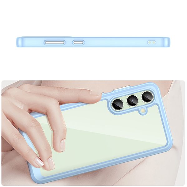 Silikona maciņš ar gēla rāmi Samsung Galaxy S24 FE Outer Space vāciņam - zils