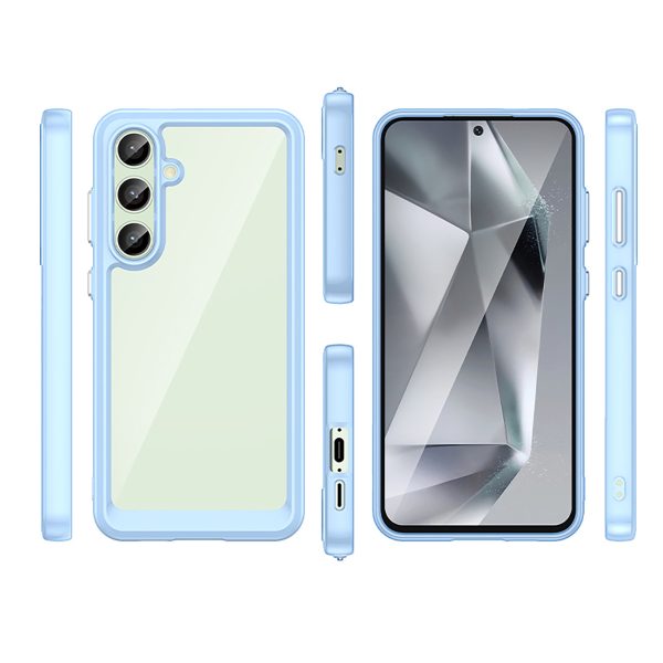 Silikona maciņš ar gēla rāmi Samsung Galaxy S24 FE Outer Space vāciņam - zils