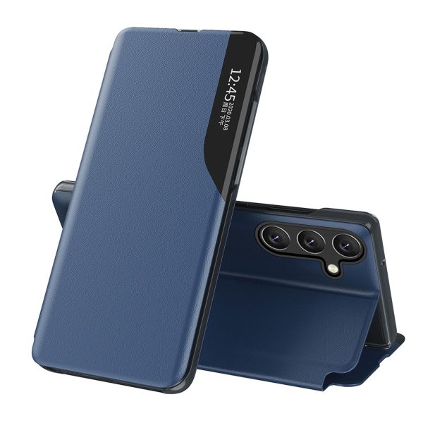 Elegants maciņš ar atloku un statīvu Samsung Galaxy A36 Eco Leather View Case - zils