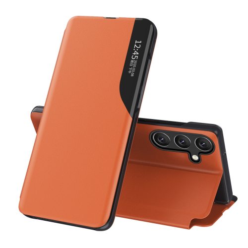 Elegants maciņš ar atloku un statīvu Samsung Galaxy A36 Eco Leather View Case - oranžs