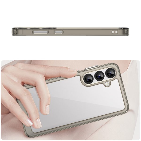 Samsung Galaxy A36 Outer Space maciņš ar elastīgu rāmi - caurspīdīgs, melns