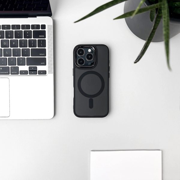 iPhone 16e modes maciņš ar MagSafe tehnoloģiju — melns