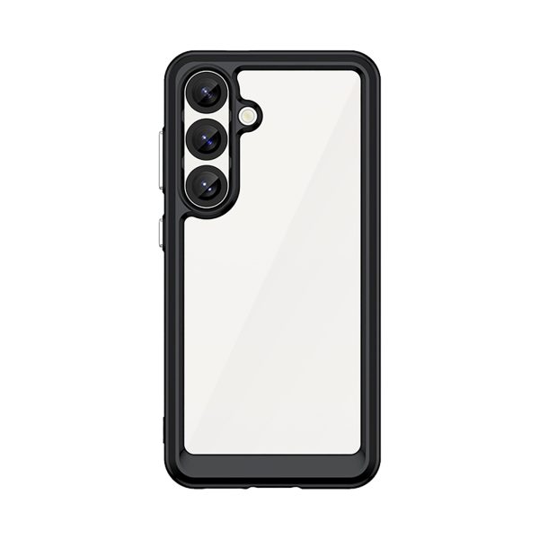 Silikona maciņš ar gēla rāmi Samsung Galaxy S25 Outer Space vāciņam - melns