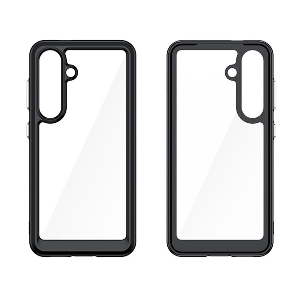 Silikona maciņš ar gēla rāmi Samsung Galaxy S25 Outer Space vāciņam - melns