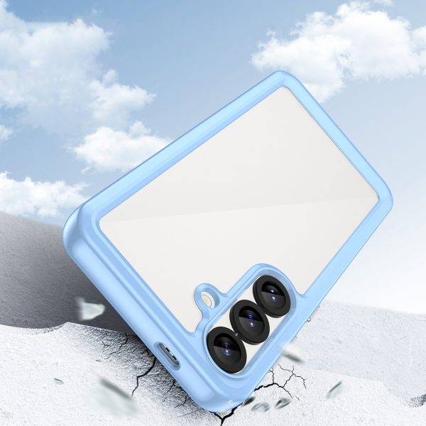 Silikona maciņš ar gēla rāmi Samsung Galaxy S25 Outer Space vāciņam - zils