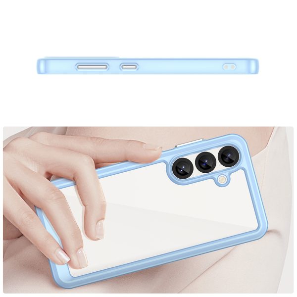 Silikona maciņš ar gēla rāmi Samsung Galaxy S25 Outer Space vāciņam - zils