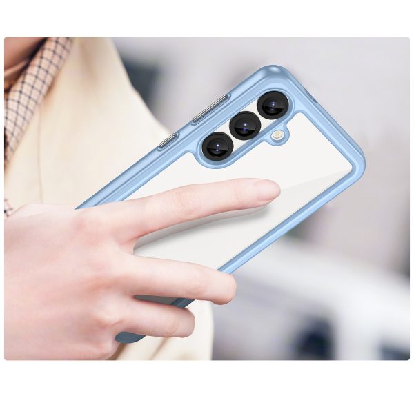 Silikona maciņš ar gēla rāmi Samsung Galaxy S25 Outer Space vāciņam - zils