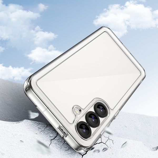 Silikona maciņš ar gēla rāmi Samsung Galaxy S25 Outer Space vāciņam - caurspīdīgs