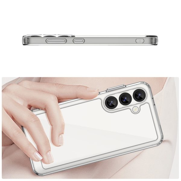 Silikona maciņš ar gēla rāmi Samsung Galaxy S25 Outer Space vāciņam - caurspīdīgs