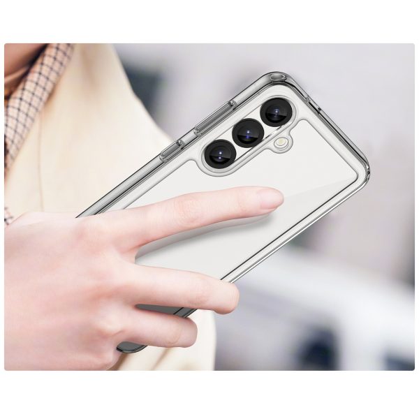 Silikona maciņš ar gēla rāmi Samsung Galaxy S25 Outer Space vāciņam - caurspīdīgs