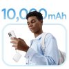 PicoGo 10000mAh 45W USB-A USB-C pārnēsājamais akumulators ar iebūvētu displeja kabeli - balts