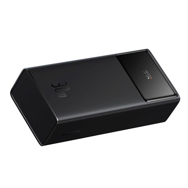 Powerbank 30000mAh 30W Star-Lord USB-A USB-C ar displeja kabeli - melns