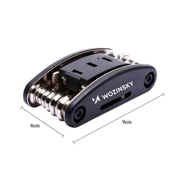 16-vienā daudzfunkcionāls instrumentu komplekts velosipēdu remontam un apkopei - melns