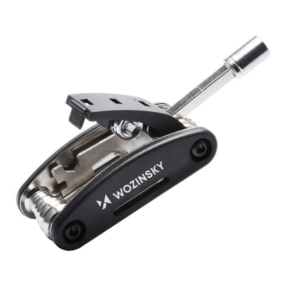 16-vienā daudzfunkcionāls instrumentu komplekts velosipēdu remontam un apkopei - melns