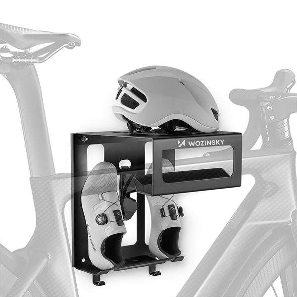1033232-4-wieszak-uchwyt-scienny-na-rower-kask-odziez-wozinsky-hurtownia-dropshipping.jpg Sienas stiprināmais velosipēda ķiveres drēbju pakaramais - melns