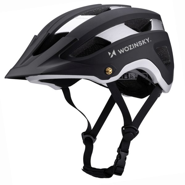 1033233-1-kask-rowerowy-mtb-z-odpinanym-daszkiem-czarno-sreb-wozinsky-hurtownia-dropshipping.jpg MTB velosipēda ķivere ar noņemamu vizieri, viegla, 57-62 cm - melna un sudrabaina