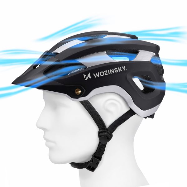 1033233-6-kask-rowerowy-mtb-z-odpinanym-daszkiem-czarno-sreb-wozinsky-hurtownia-dropshipping.jpg MTB velosipēda ķivere ar noņemamu vizieri, viegla, 57-62 cm - melna un sudrabaina
