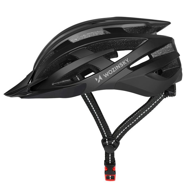 1033237-2-kask-rowerowy-mtb-odpinany-daszek-lampka-czarny-wozinsky-hurtownia-dropshipping.jpg MTB velosipēda ķivere ar noņemamu vizieri un USB aizmugurējo lukturi 54-57 cm - melna