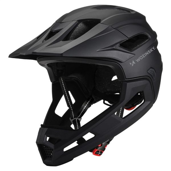 Pilna sejas velosipēda ķivere ar noņemamu vizieri 57-62 cm - melna