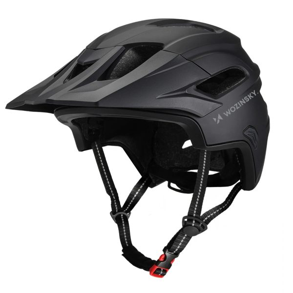 Pilna sejas velosipēda ķivere ar noņemamu vizieri 57-62 cm - melna