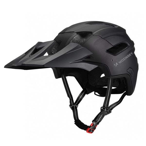 Pilna sejas velosipēda ķivere ar noņemamu vizieri 57-62 cm - melna