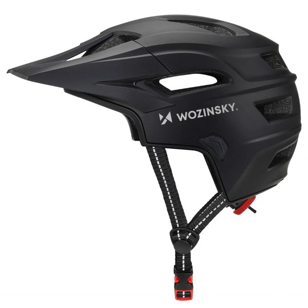 Pilna sejas velosipēda ķivere ar noņemamu vizieri 57-62 cm - melna