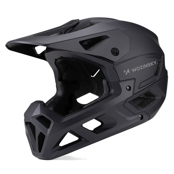 Pilna sejas velosipēda ķivere ar noņemamu vizieri 57-62 cm - melna