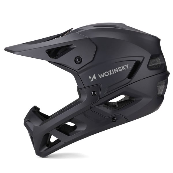 Pilna sejas velosipēda ķivere ar noņemamu vizieri 57-62 cm - melna
