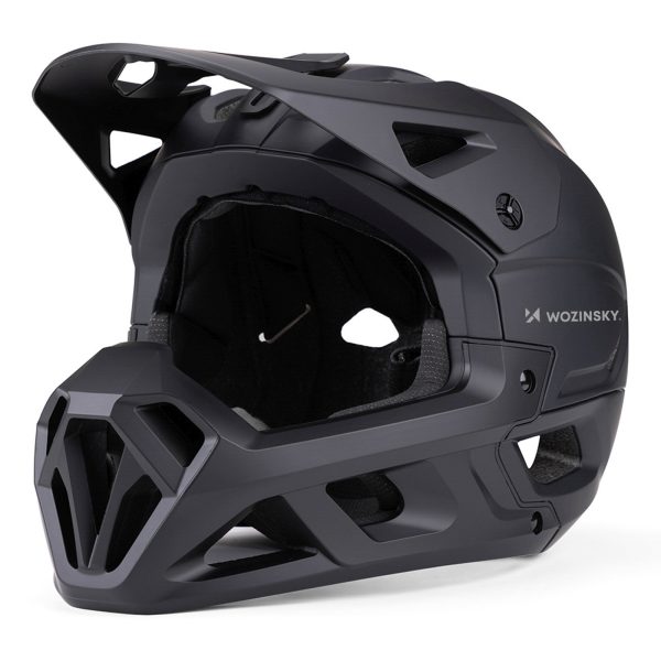 Pilna sejas velosipēda ķivere ar noņemamu vizieri 57-62 cm - melna
