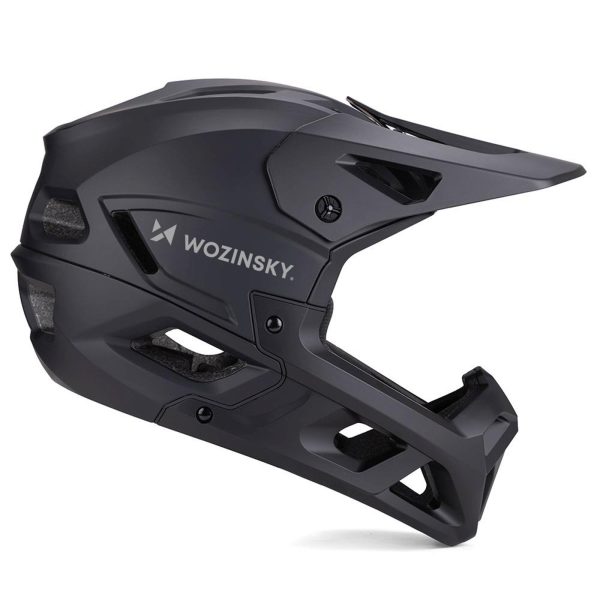 Pilna sejas velosipēda ķivere ar noņemamu vizieri 57-62 cm - melna