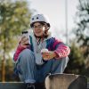 Viegla BMX skrejriteņa ķivere 48-52 cm - balta