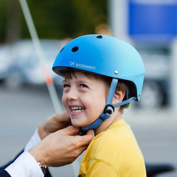 BMX velosipēda ķivere skrejriteņiem 54-58 cm - zila gradienta krāsā