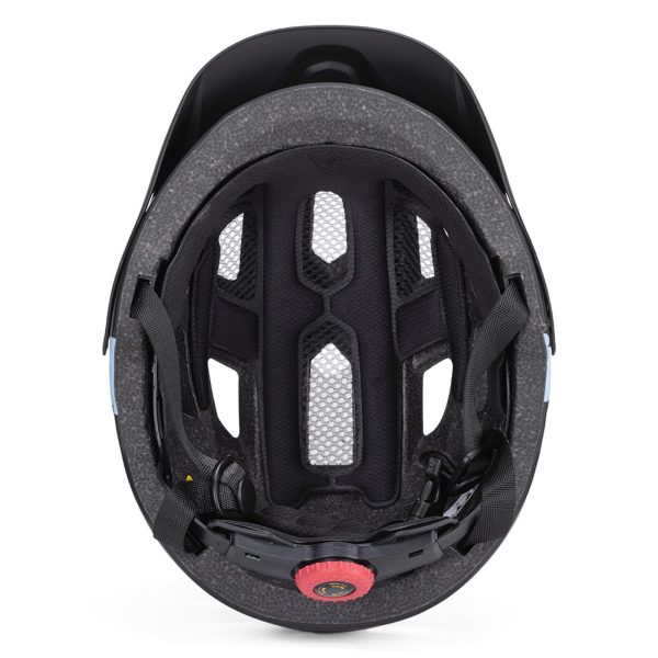 Bērnu MTB velosipēda ķivere ar noņemamu vizieri 48-52 cm - melna