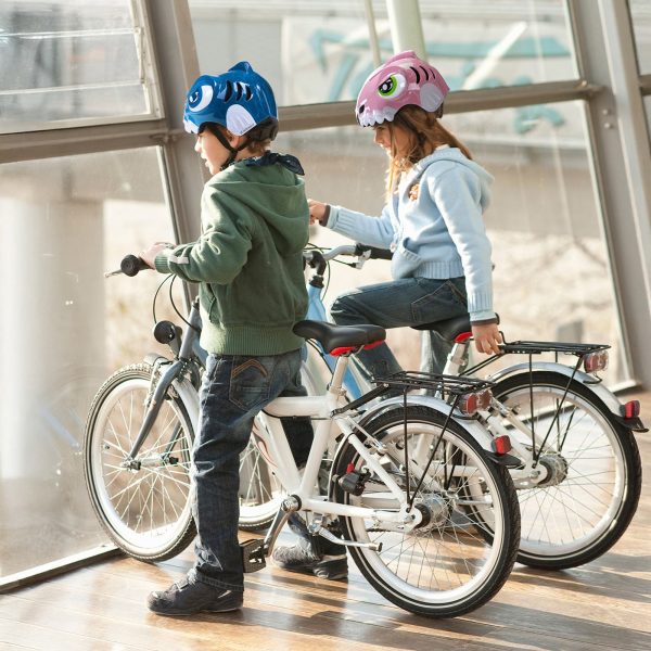 Bērnu velosipēda ķivere 52-56 cm - zila dinozaura forma