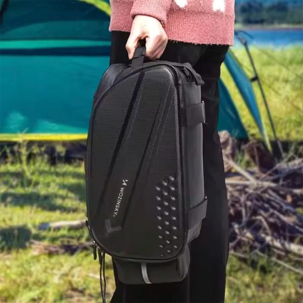 Velosipēda groza soma bagāžniekam ar garu siksnu - melna