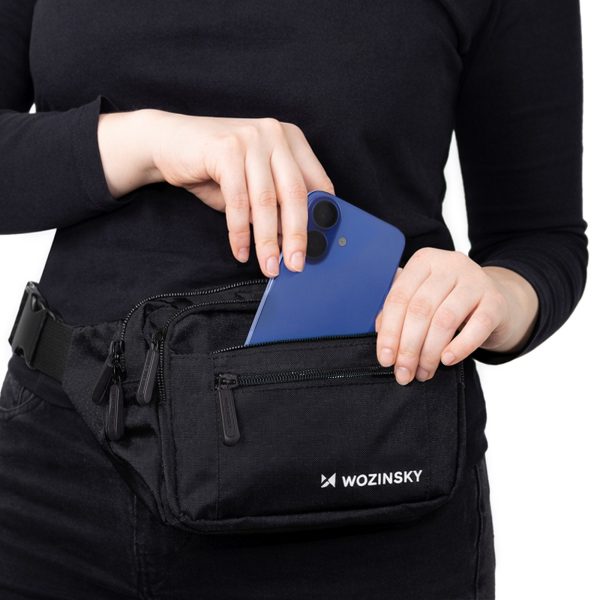 Unisex jostas soma ar regulējamu siksnu, ūdensnecaurlaidīga - melna