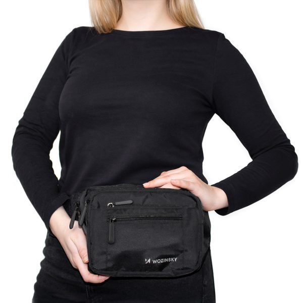 Unisex jostas soma ar regulējamu siksnu, ūdensnecaurlaidīga - melna