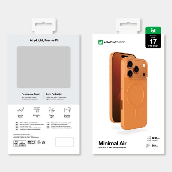 iPhone 17 Pro Max Minimal Air vāciņš MagSafe — oranžs
