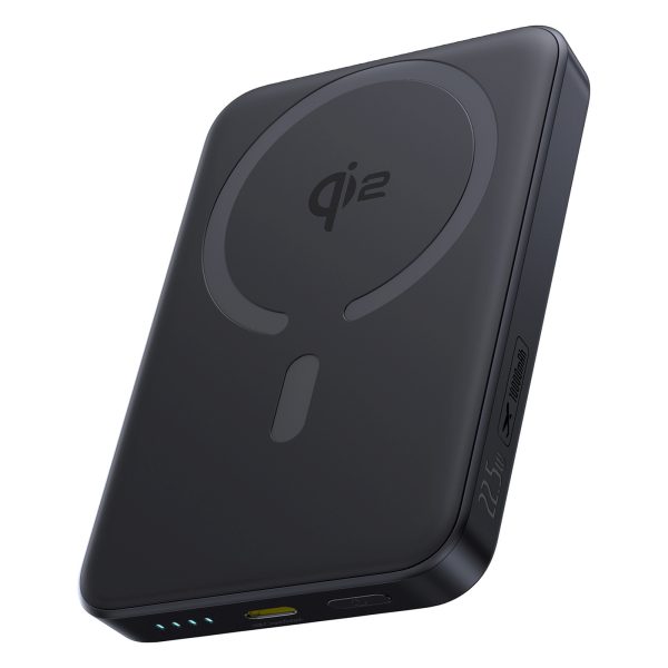 EnerFill FM12 10000mAh 22.5W magnētiskais Power Bank ar USB-C MagSafe Qi2 kabeli - melns