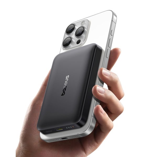 EnerFill FM12 10000mAh 22.5W magnētiskais Power Bank ar USB-C MagSafe Qi2 kabeli - melns