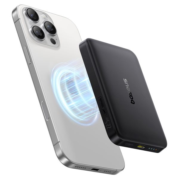 EnerFill FM12 10000mAh 22.5W magnētiskais Power Bank ar USB-C MagSafe Qi2 kabeli - melns