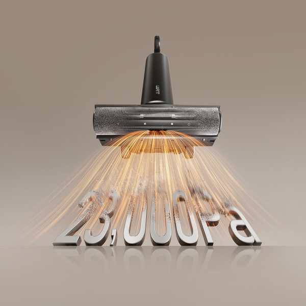 UWANT D600 vertikālais putekļsūcējs mitrai/sausai tīrīšanai ar slaucīšanas funkciju - melns