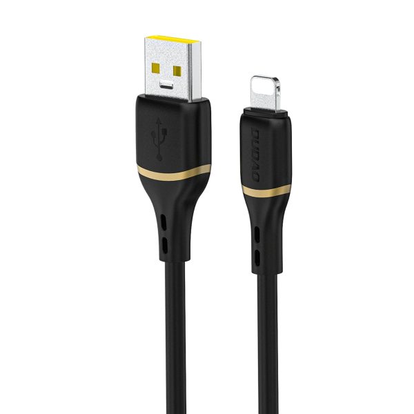 Mīksts silikona pinuma kabelis USB-A - iPhone Lightning 30W 1m - melns