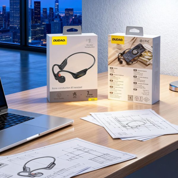 U22 Bluetooth bezvadu kaulu vadītspējas austiņas - melnas
